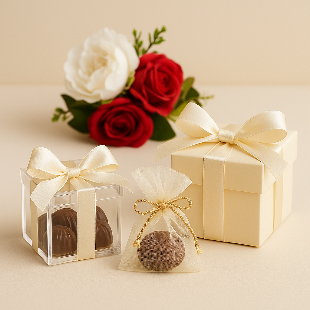 🎁 توزيعات وهدايا الزواجات من حلويات تاج الملكة: لمسة فخمة تترك أثرًا لا يُنسى